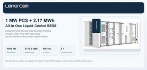 Lenercom Industriespeicher 2,17 MWh — All-in-One BESS-Container mit 1 MW PCS, flüssigkeitsgekühlt